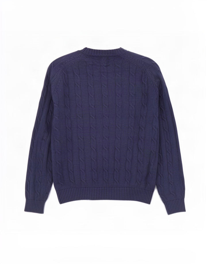 Kappa Herren-Pullover mit U-Boot-Ausschnitt, groß, marineblaue Baumwolle