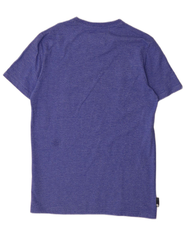 Superdry Herren Grafik-T-Shirt-Oberteil, groß, blau gefleckte Baumwolle