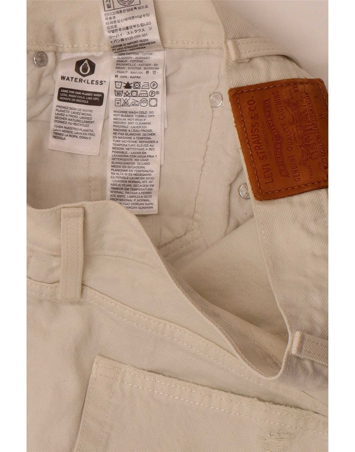 Levi's Damen 501 Distressed Denim Shorts W30 Medium Off White Cotton