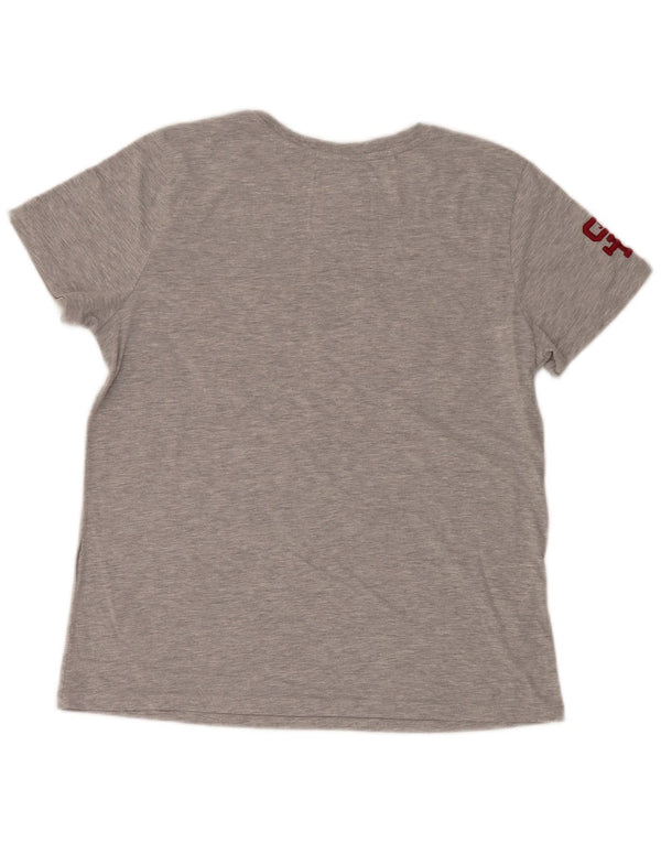 Superdry Damen Grafik-T-Shirt-Oberteil UK 14 Large Grau