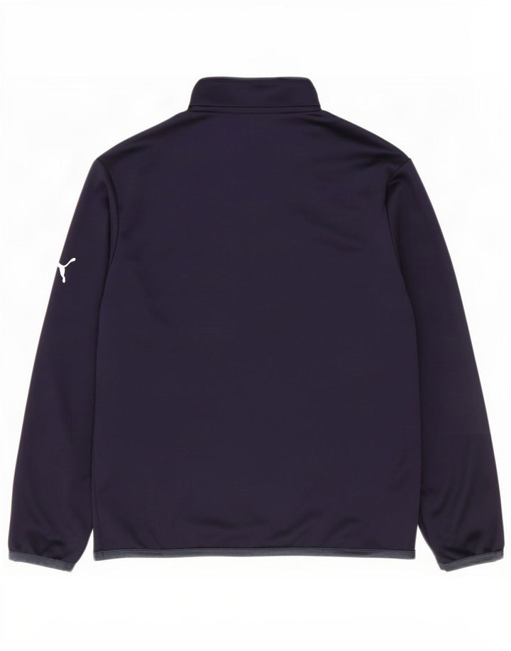 Puma Jungen-Pullover-Trainingsoberteil mit Reißverschluss, 11–12 Jahre, Marineblau, Farbblock
