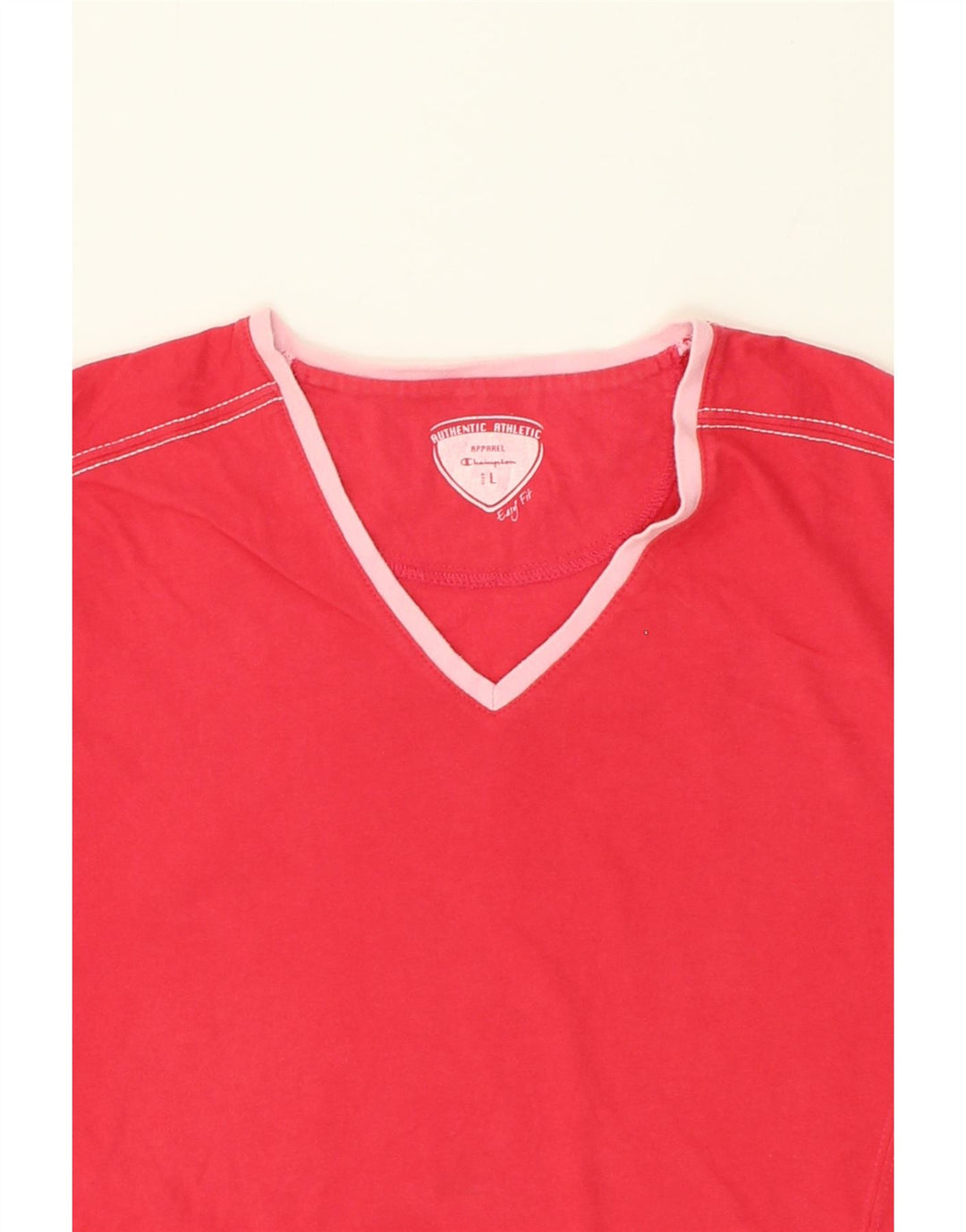 CHAMPION Womens T-Shirt Top UK 14 Large Red Vintage Champion and Second-Hand Champion from Messina Hembry 