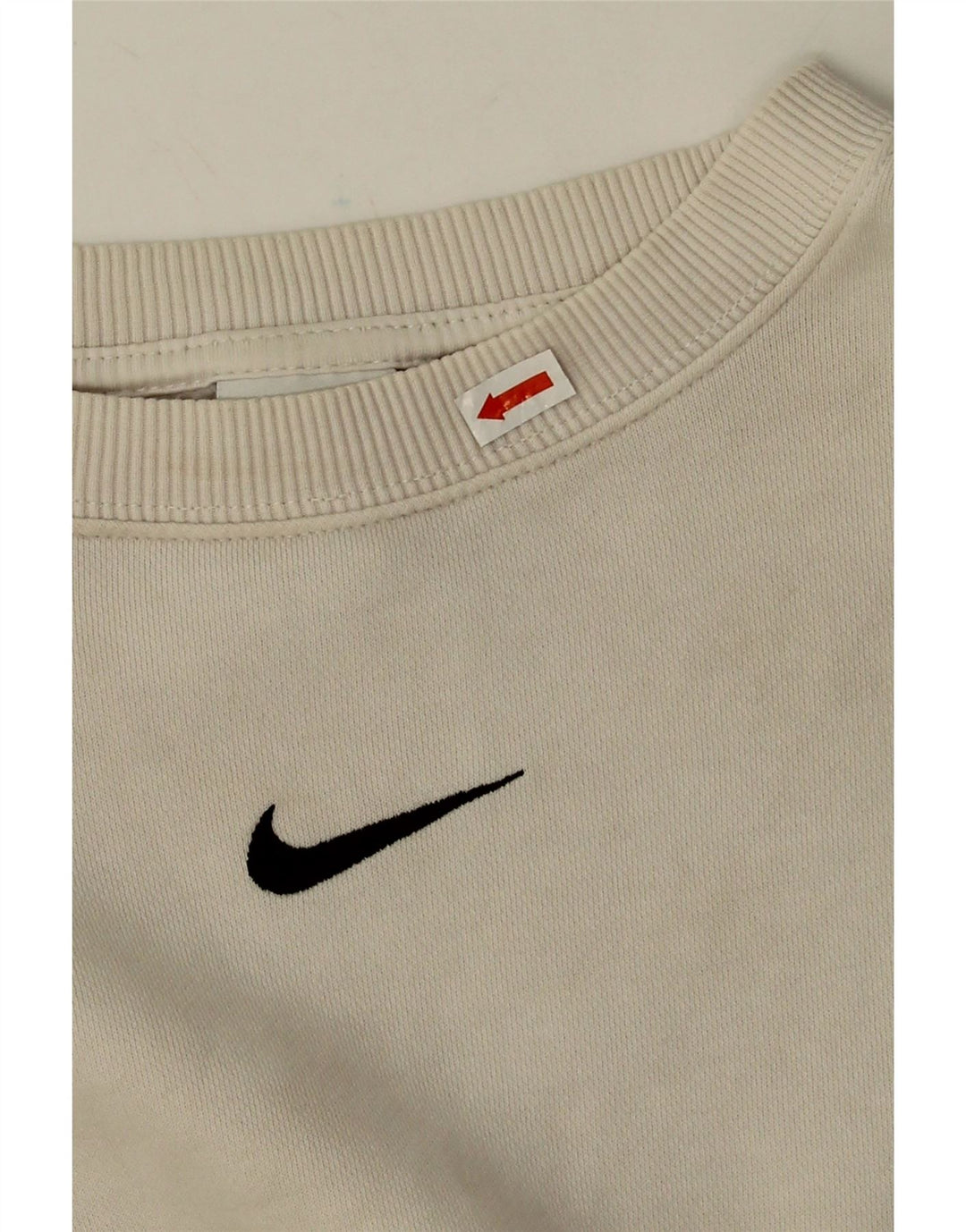 Nike Womens Crop Oversized Sweatshirt Pullover UK 14 Medium Off White Baumwolle