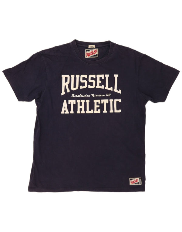 Russell Athletic Herren-T-Shirt mit Grafik, XL, Marineblau, Baumwolle