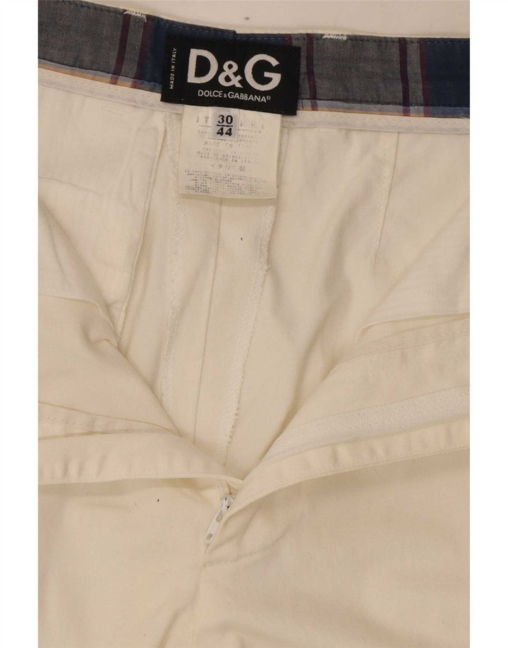 Dolce & Gabbana Damen Gerade Anzughose W30 L27 Weiß