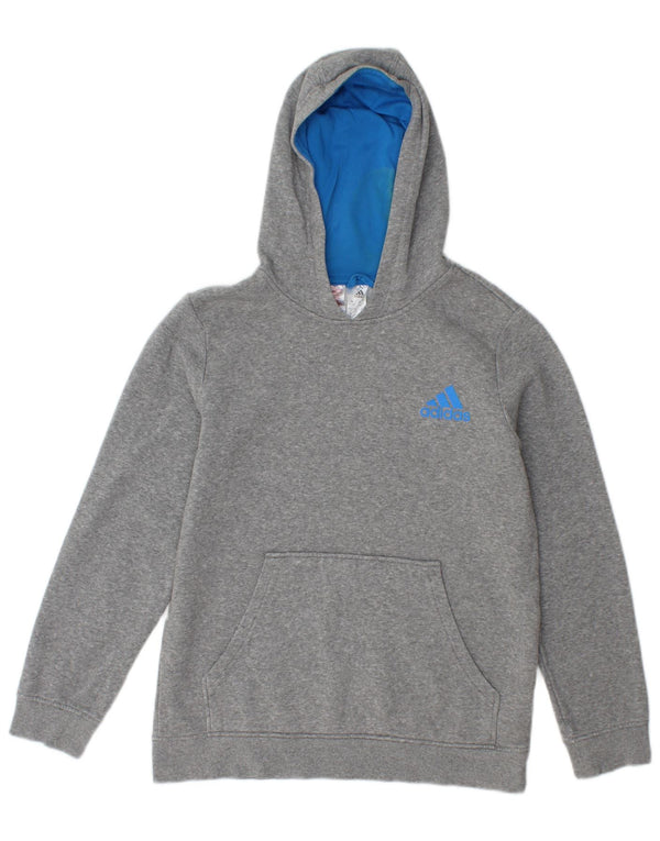 Adidas Jungen Kapuzenpullover, 13–14 Jahre, grau gefleckte Baumwolle