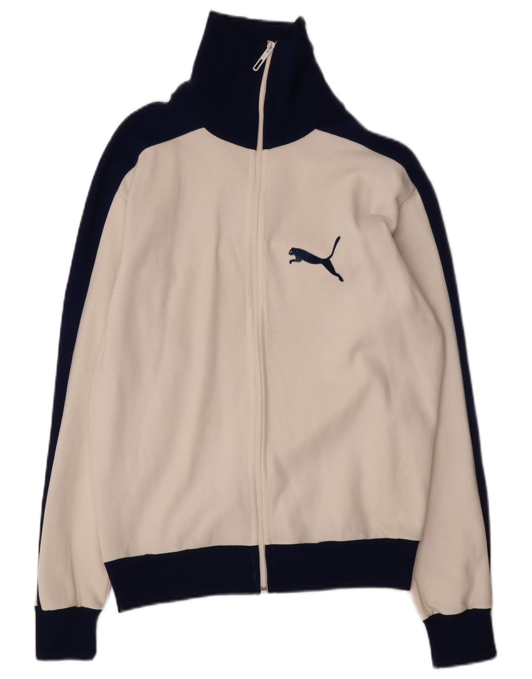 Puma Womens Graphic Trainingsanzug Top Jacke UK 16 Large Weiß Colourblock