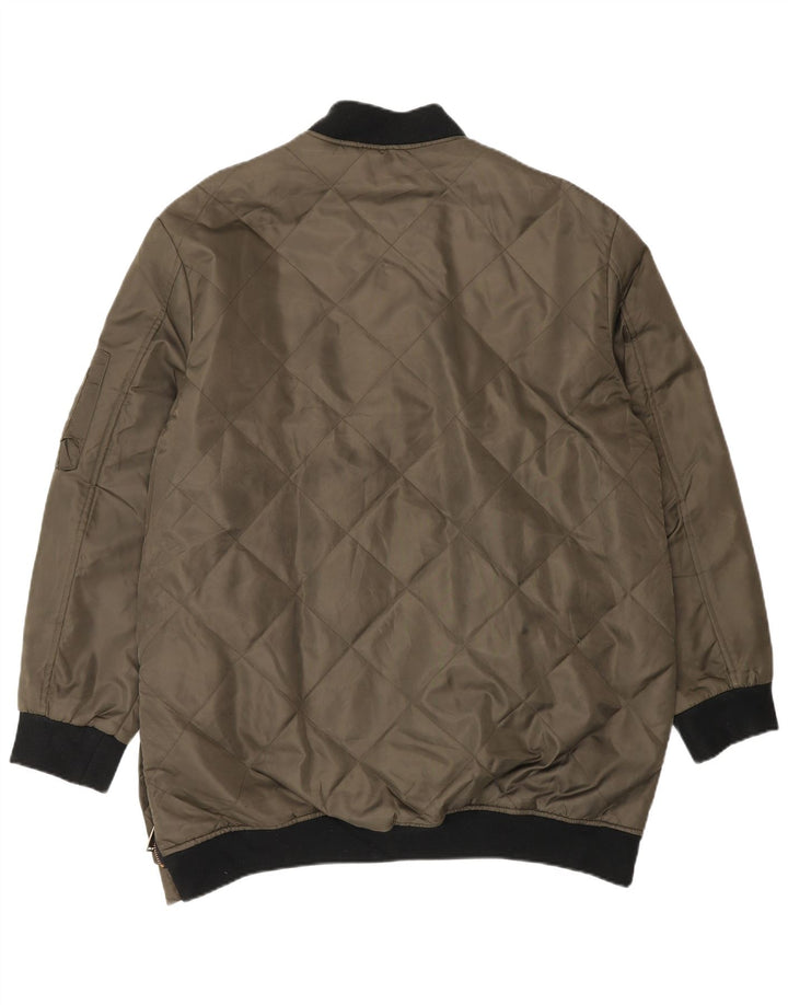 Zara Herren Bomberjacke UK 42 XL Khaki Colourblock Polyester