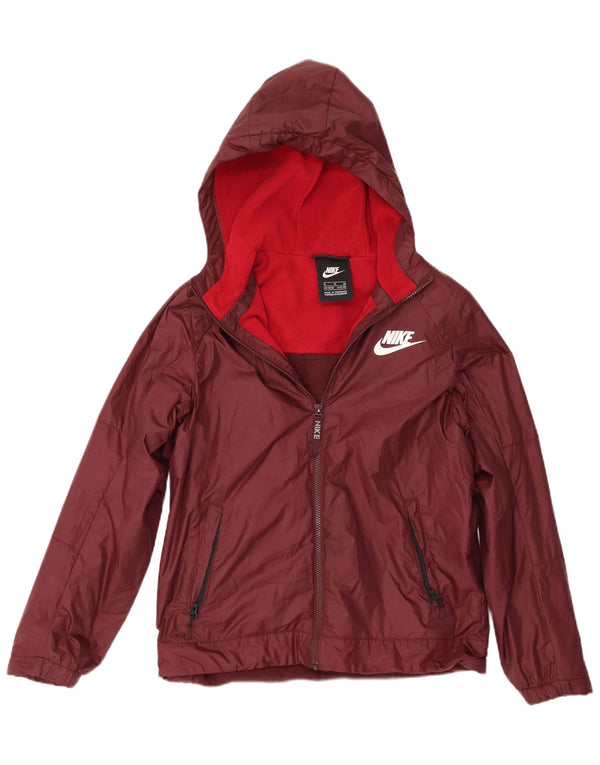 Nike Jungen-Windjacke mit Kapuze, 13–14 Jahre, XL, Burgunderrot, Polyester