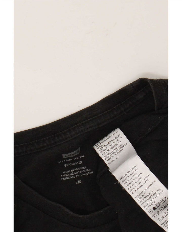Levi's Herren Standard T-Shirt Top Large Schwarz Baumwolle