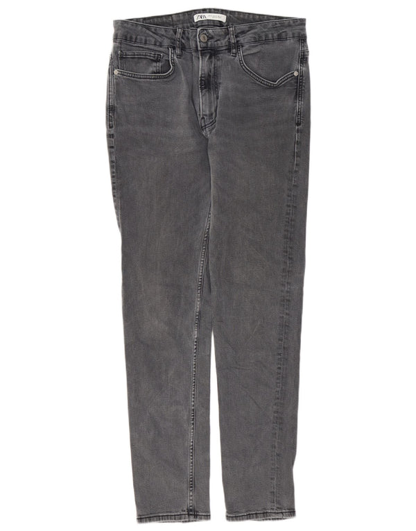 Zara Herren Slim Jeans EU 42 Large W32 L30 Graue Baumwolle