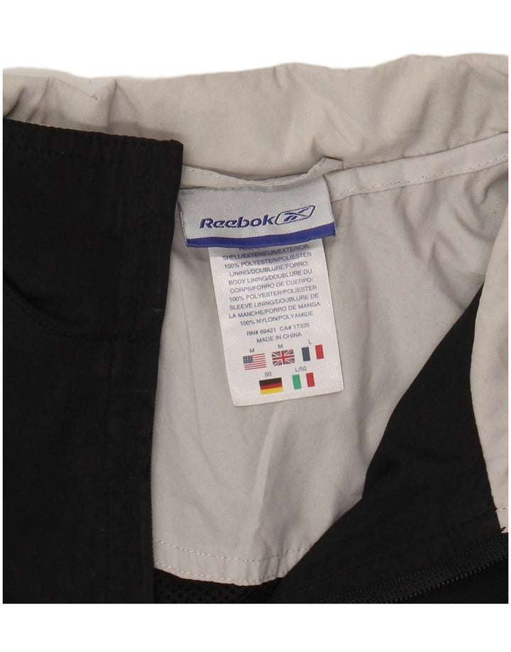 REEBOK Herren-Trainingsanzug-Oberteil, Mittelschwarzes Farbblock-Polyester