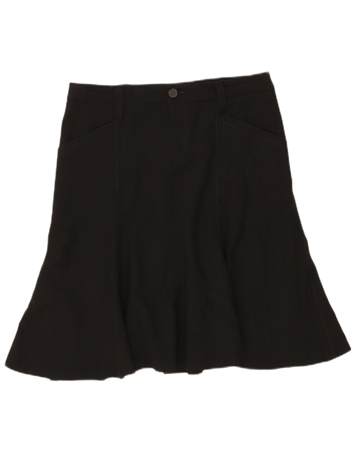 Zara Damen A-Linien-Rock EU 42 Large W32 Schwarzer Rayon