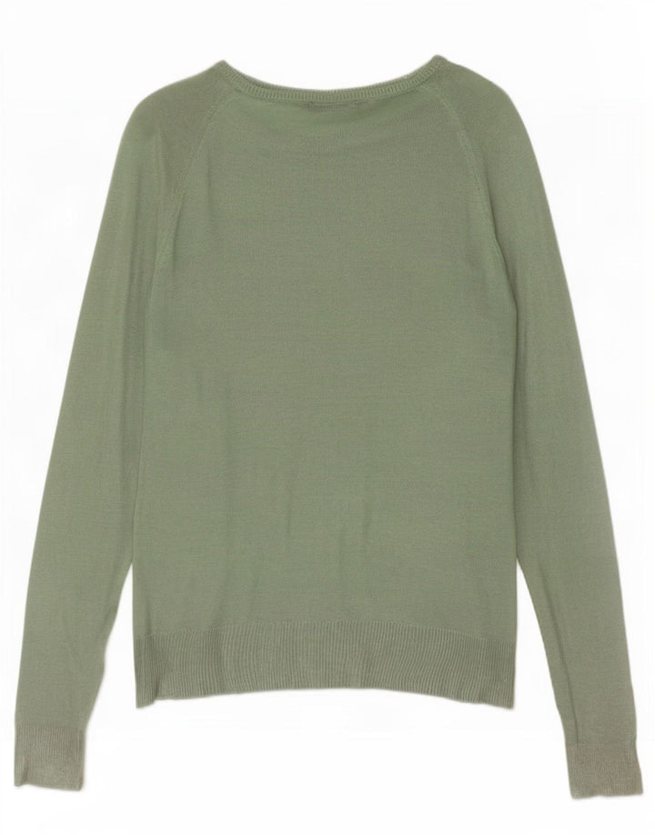 Zara Damen-Pullover mit U-Boot-Ausschnitt, Gr. 14, Mittelgrün