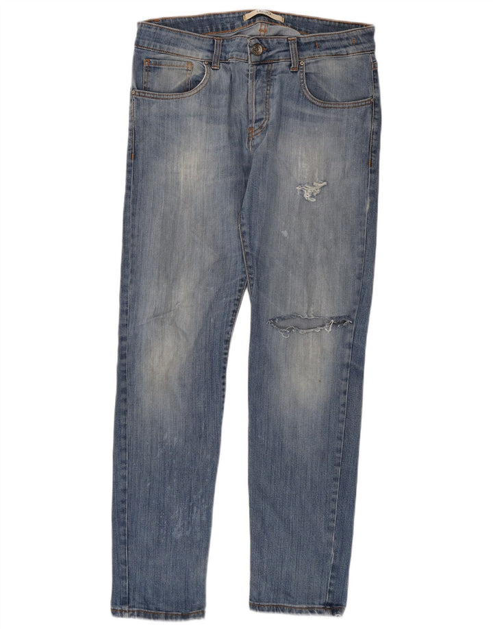 Liu Jo Damen Distressed Slim Jeans W34 L31 Blau