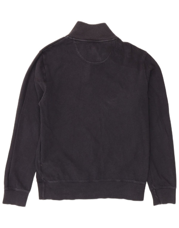 Gant Mens Zip Neck Sweatshirt Jumper Medium Navy Blue Cotton