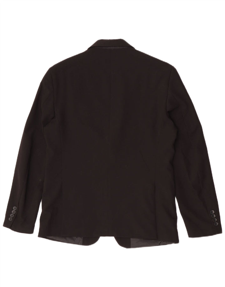Zara Herren-Blazerjacke mit 2 Knöpfen, EU 52, großes schwarzes Polyester