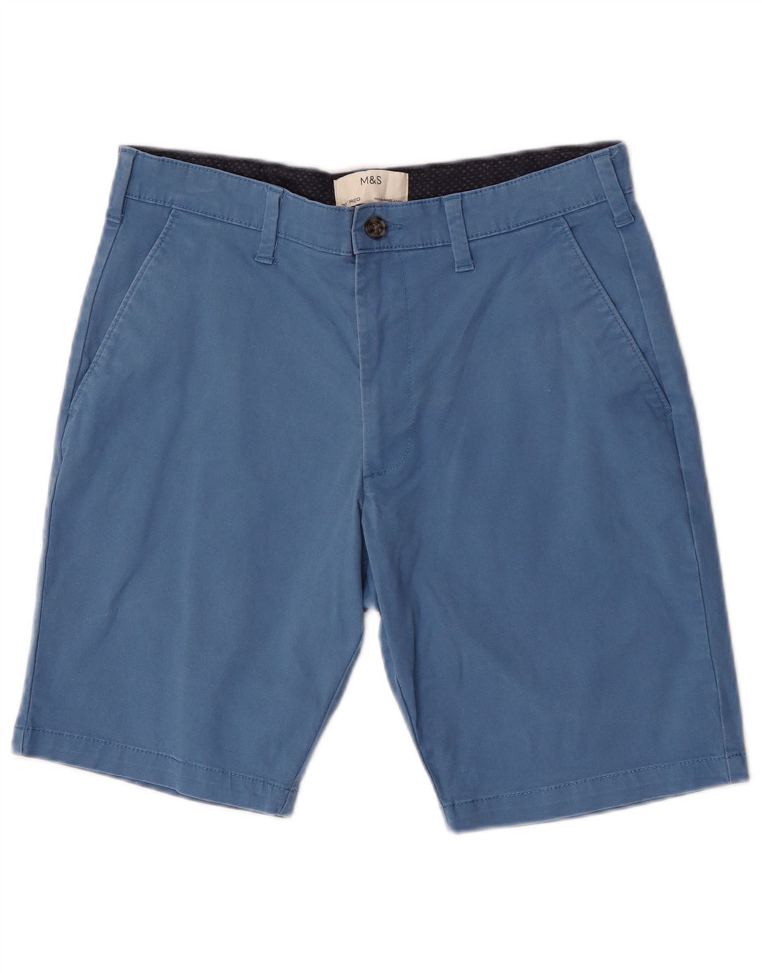 Marks & Spencer Herren Chinoshorts W30 mittelblaue Baumwolle