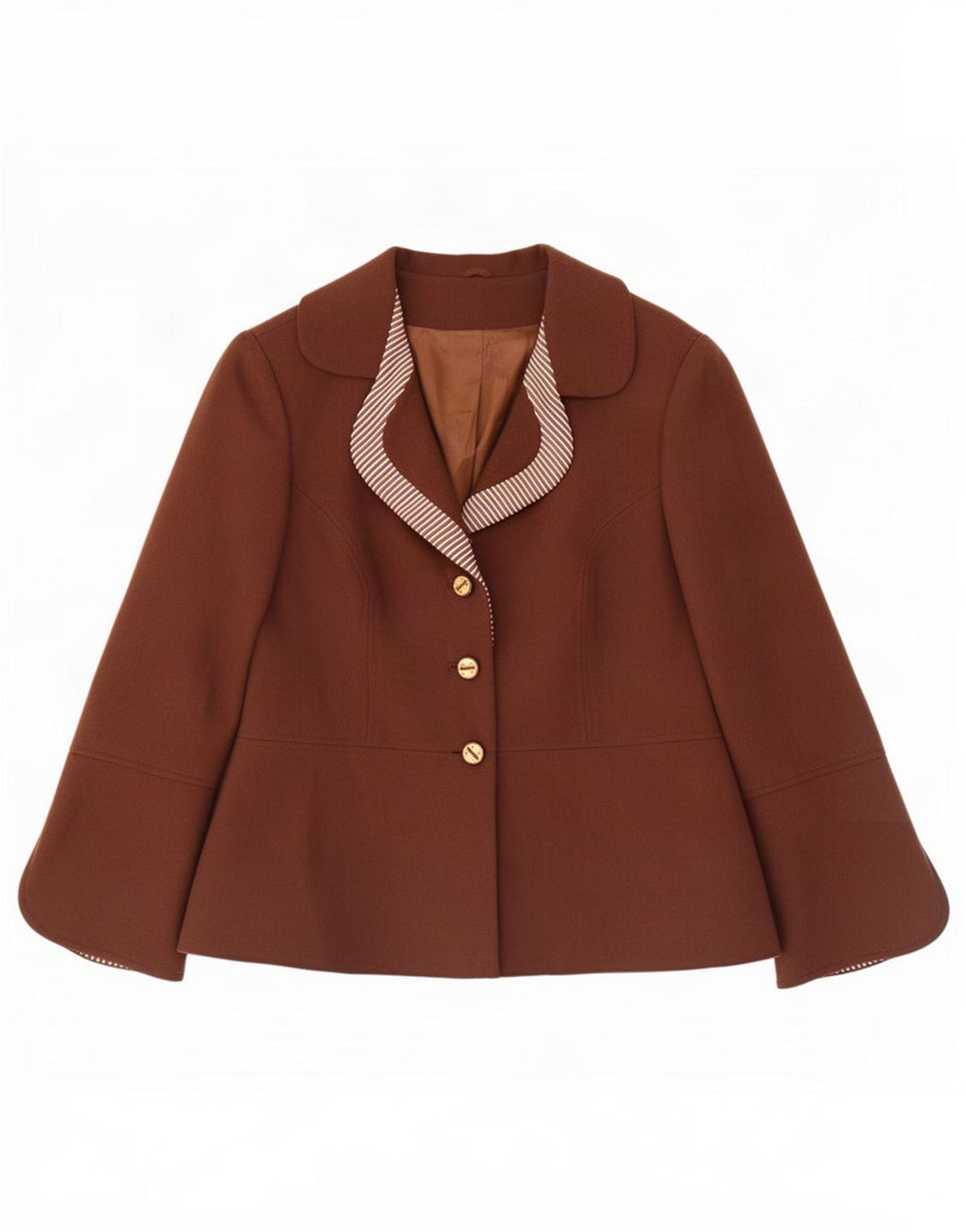 Vintage Damen 3-Knopf-Blazerjacke IT 50 XL Braun