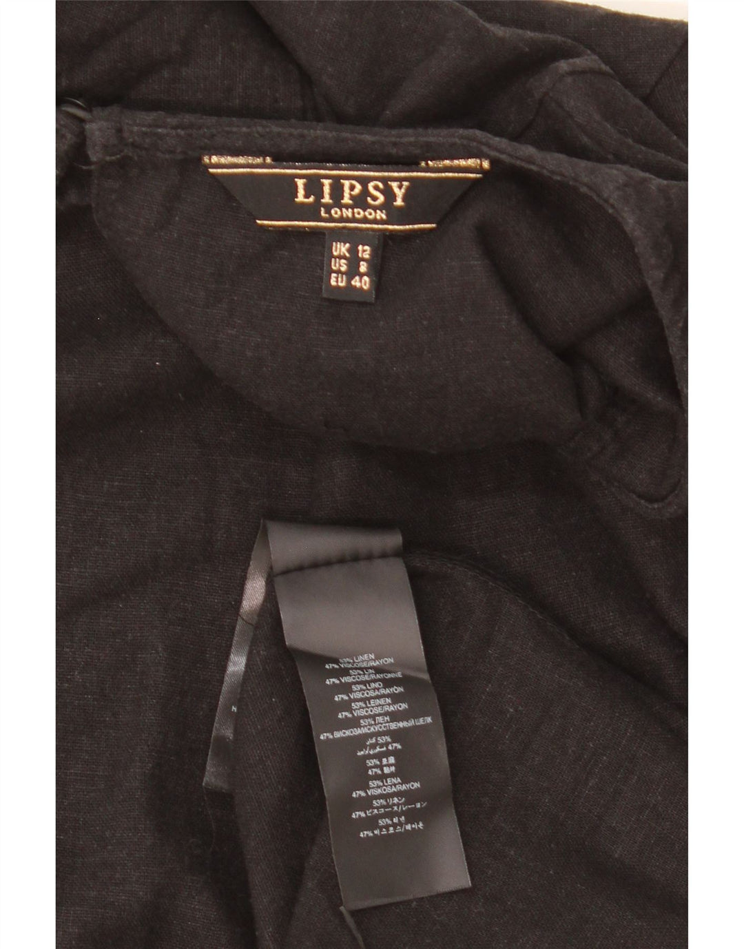Lipsy Damen Etuikleid UK 12 Mittelschwarzes Leinen