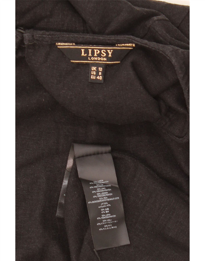 Lipsy Damen Etuikleid UK 12 Mittelschwarzes Leinen