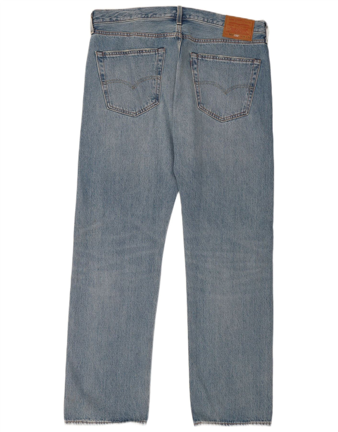 Levi's Herren 501 Straight Jeans W36 L32 Blaue Patchwork-Baumwolle