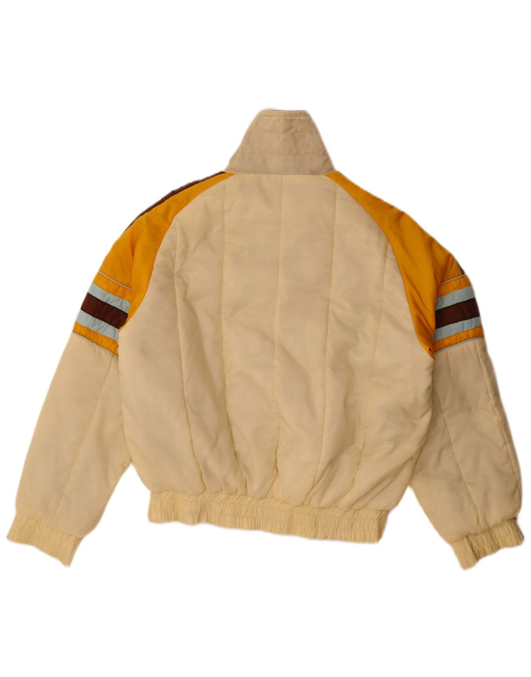 Vintage Herren Wattierte Jacke UK 40 Large Beige Colourblock Nylon