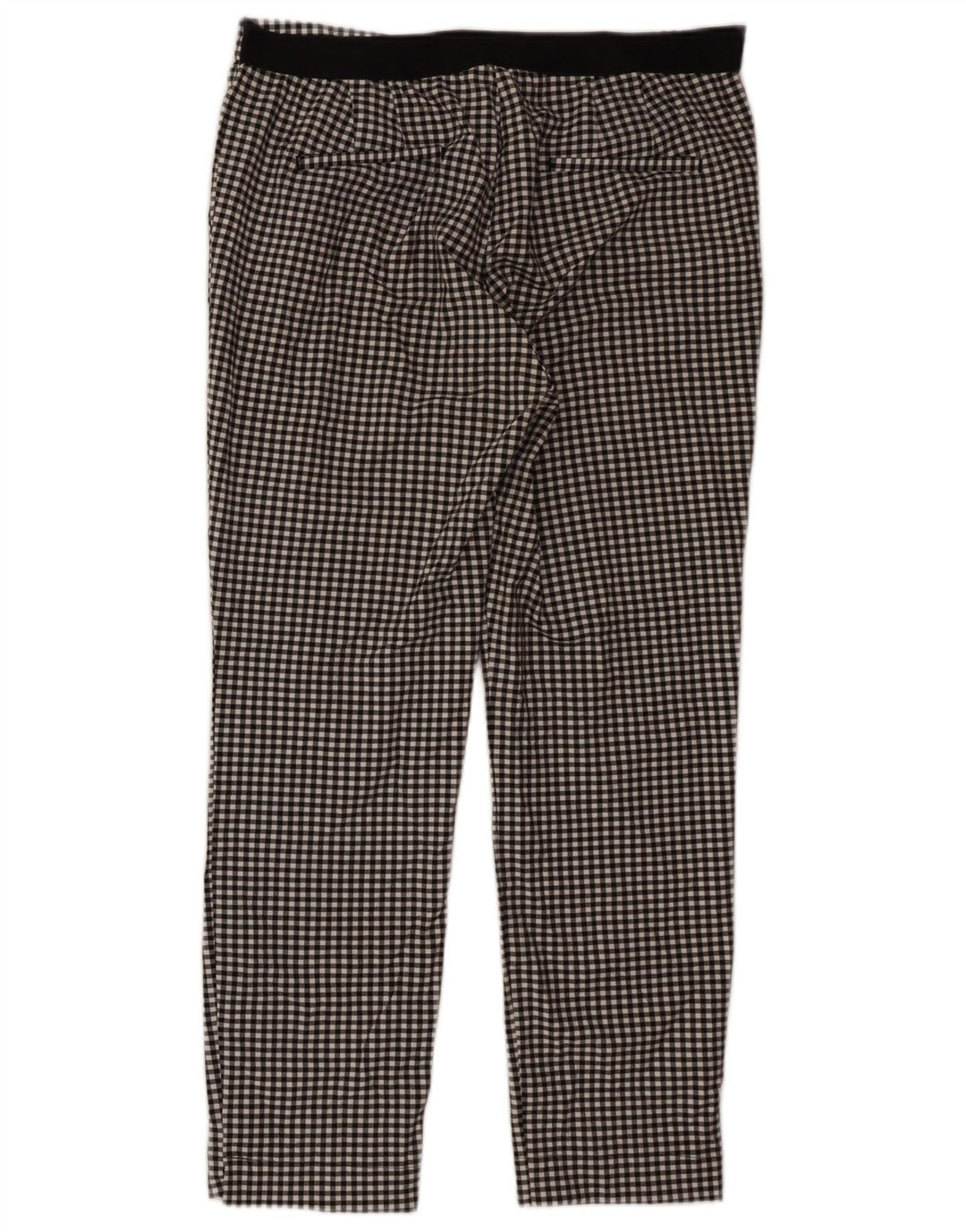 Zara Slim Chino-Hose für Damen, XL, W32, L27, schwarzes Gingham-Polyester