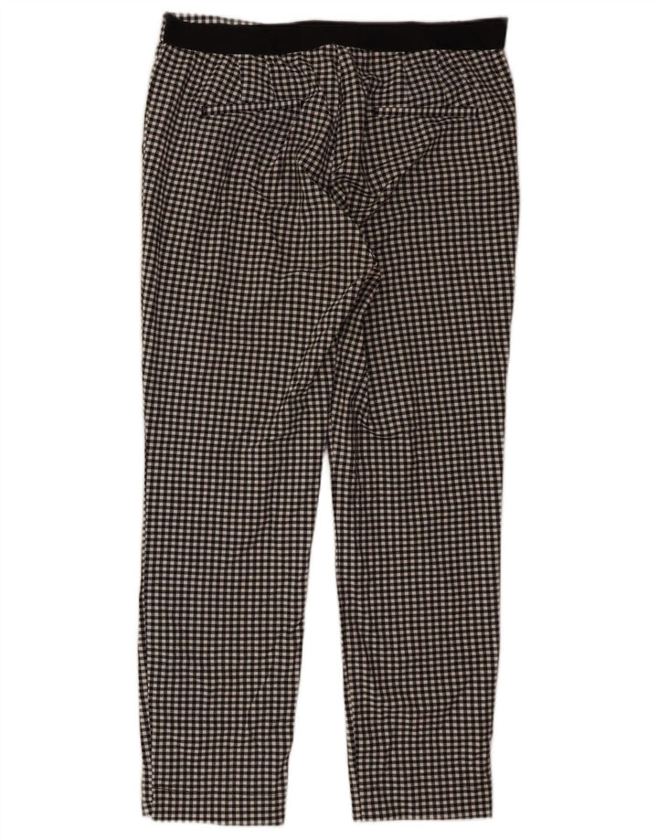 Zara Slim Chino-Hose für Damen, XL, W32, L27, schwarzes Gingham-Polyester
