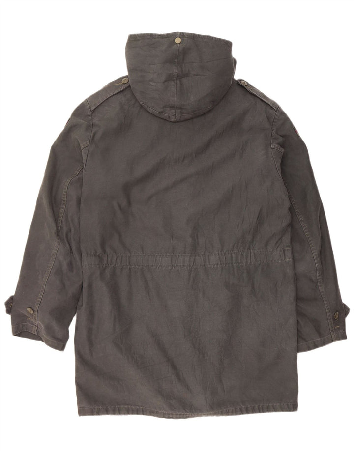 Vintage Herren Kapuzenparka Jacke UK 38 Mittelgrau