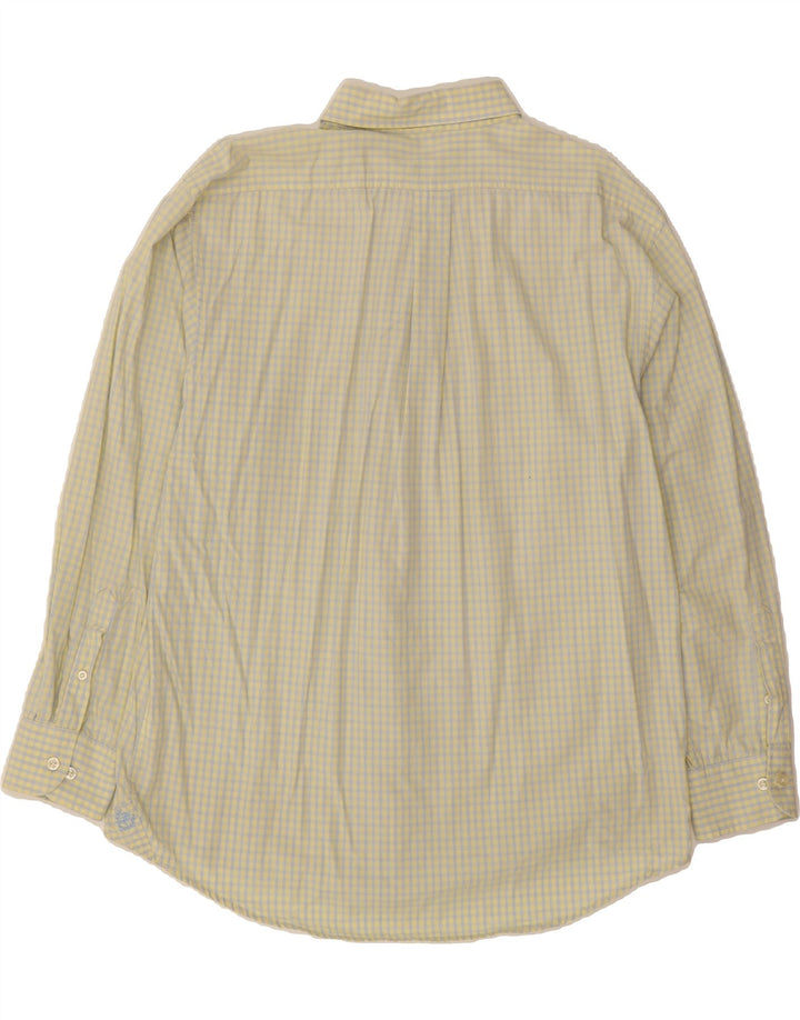IZOD Mens Sueded Poplin Shirt Large Yellow Check Cotton Vintage Izod and Second-Hand Izod from Messina Hembry 