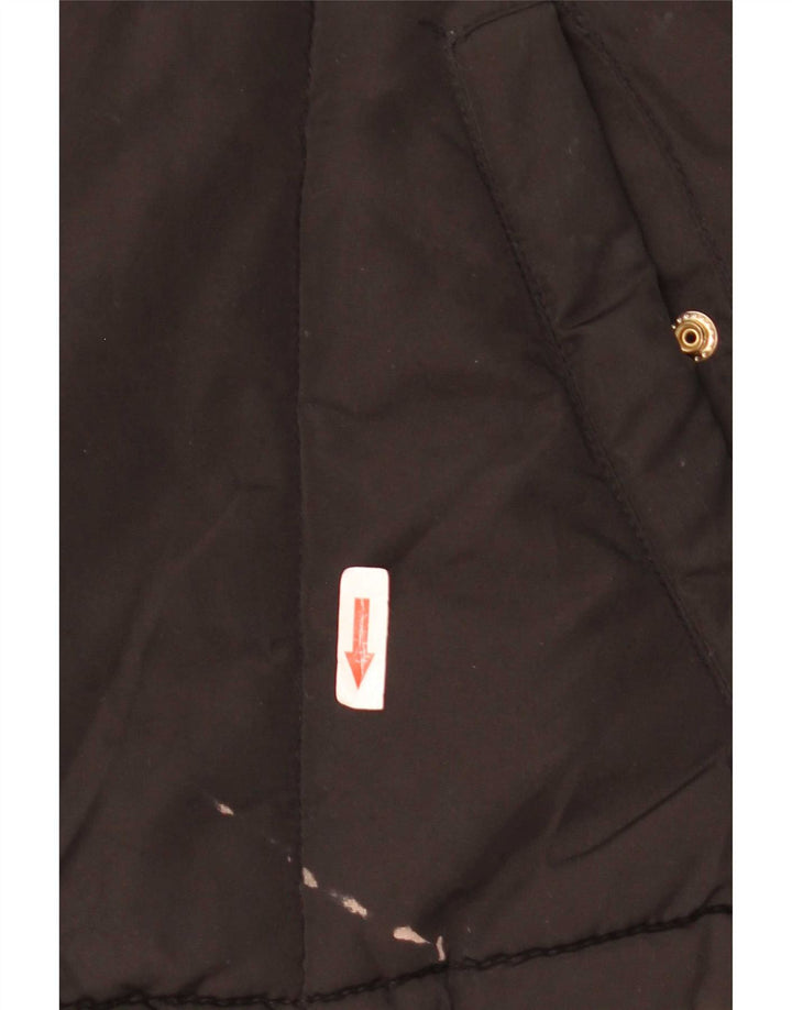 Topshop Damen-Kapuzen-Übergröße, gepolsterte Jacke, Größe S, Schwarz, Polyester