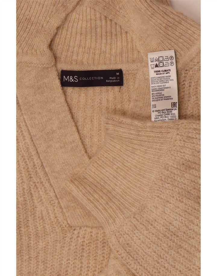 Marks & Spencer Damen-Pullover mit Rollkragen, UK 14, Mittelbeige, Acryl