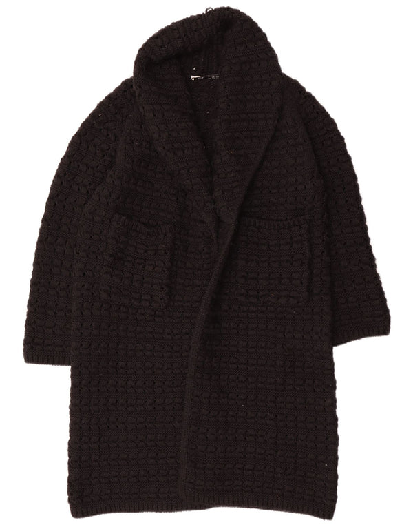 Zara Damen-Strickjacke, übergroß, lang geschnitten, offen, Gr. 14, mittelschwarz