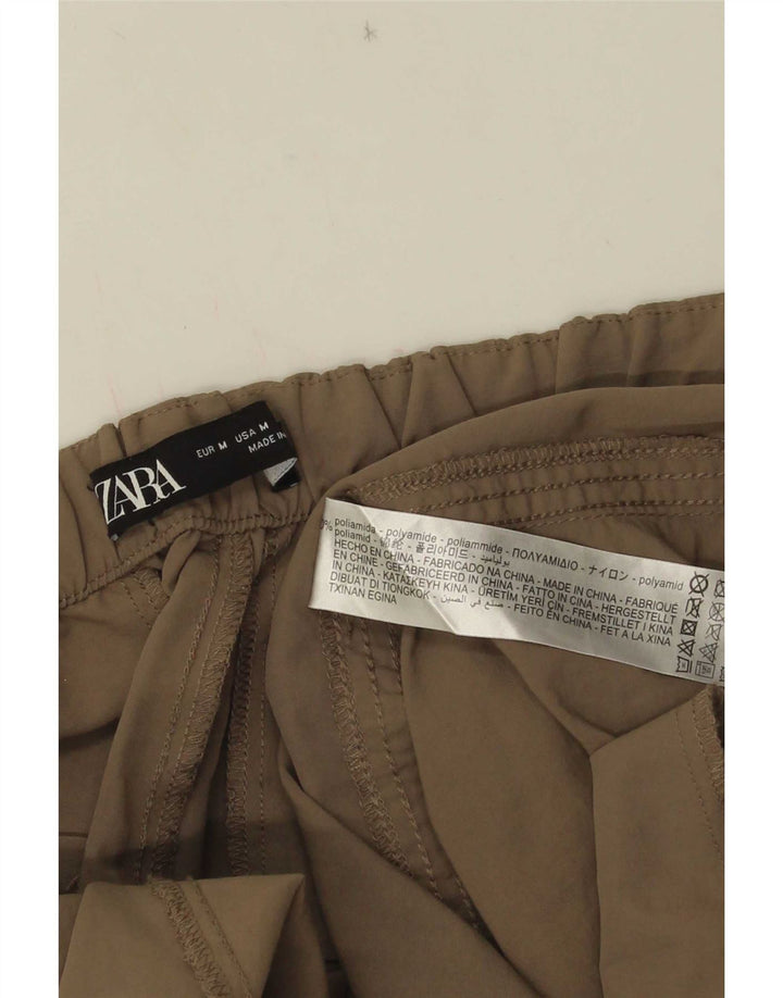 Zara Damen-Chinohose mit lockerer Passform, mittelgroß, W28, L30, beige, Polyamid