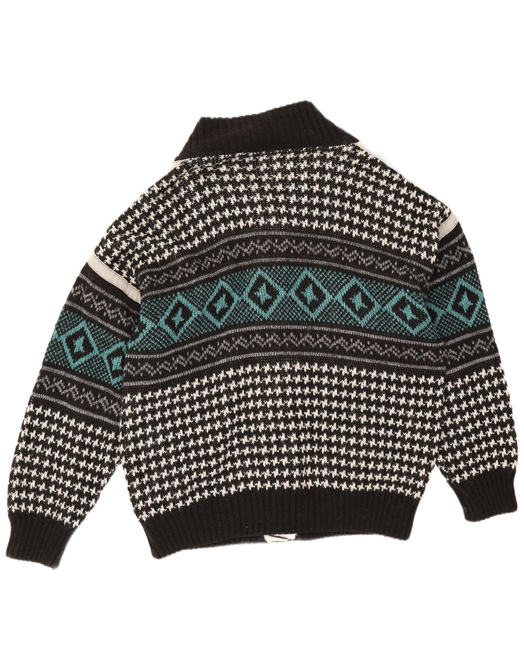 Vintage Herren Cardigan Pullover XL Mehrfarbig Geometrisch