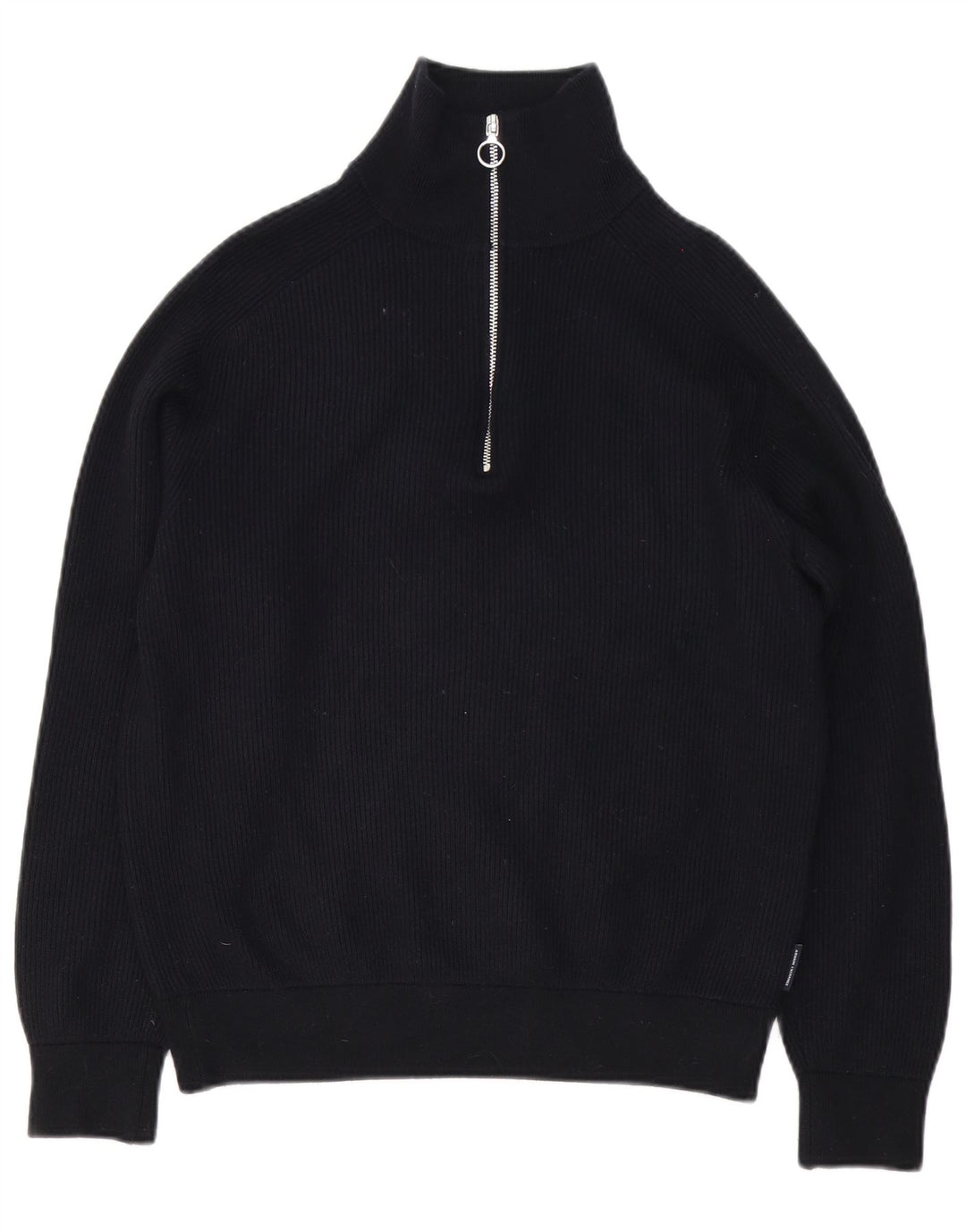 Armani Exchange Herren-Pullover mit Reißverschluss am Hals, groß, aus schwarzer Baumwolle