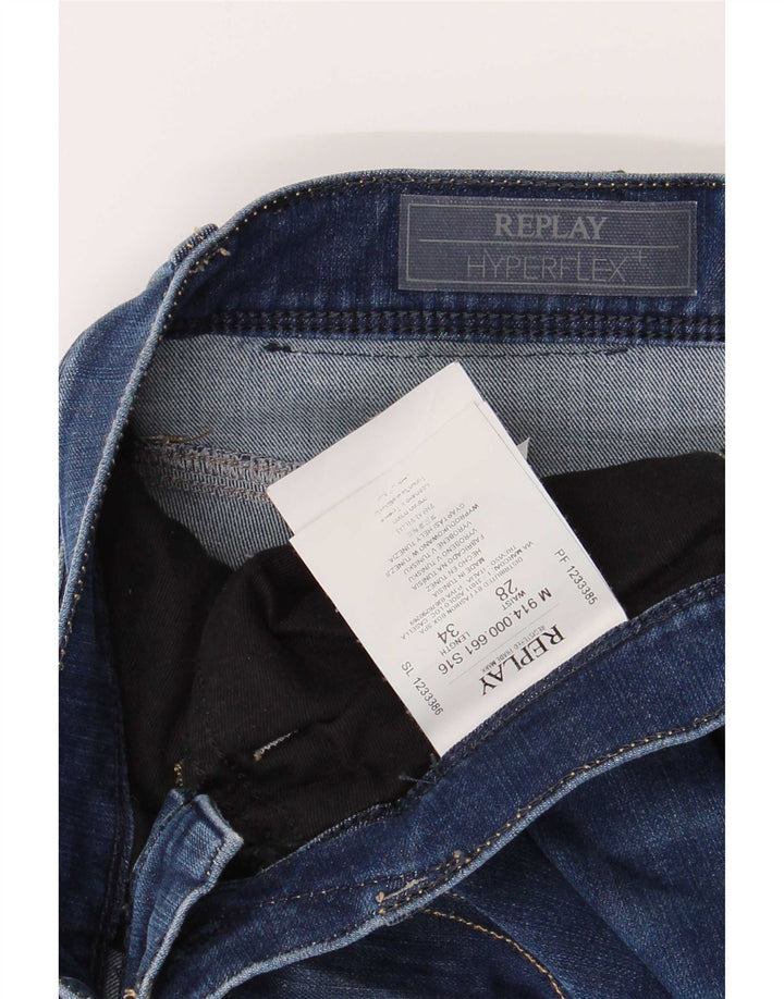 Replay Herren Slim Jeans W28 L30 Blaue Baumwolle