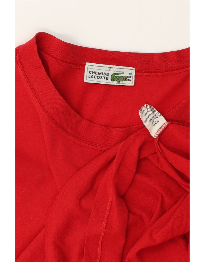 LACOSTE Herren T-Shirt Top Größe 7 2XL Rote Baumwolle
