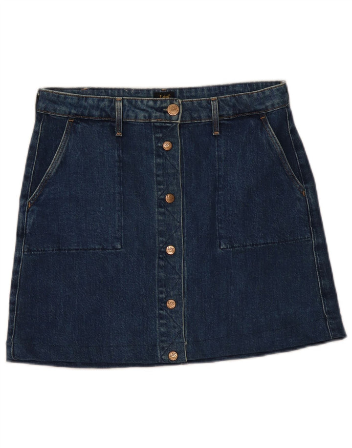 LEE Damen Mini-Jeansrock W29 mittelblaue Baumwolle