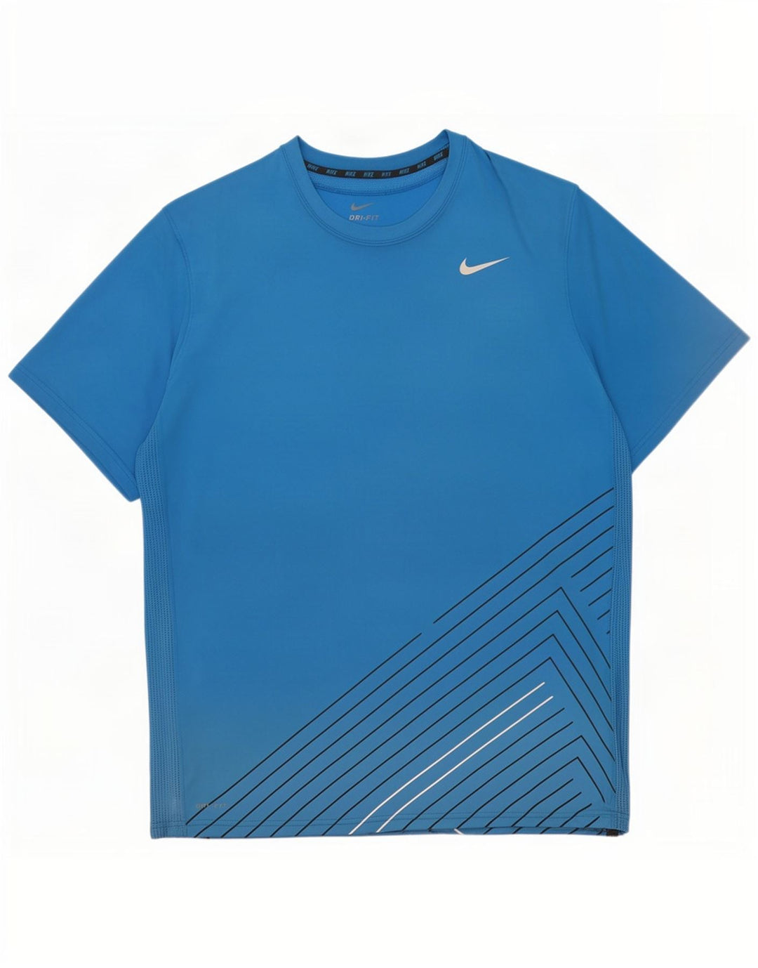Nike Herren Dri Fit T-Shirt Top 2XL Blau Geometrisch Polyester