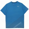 Nike Herren Dri Fit T-Shirt Top 2XL Blau Geometrisch Polyester