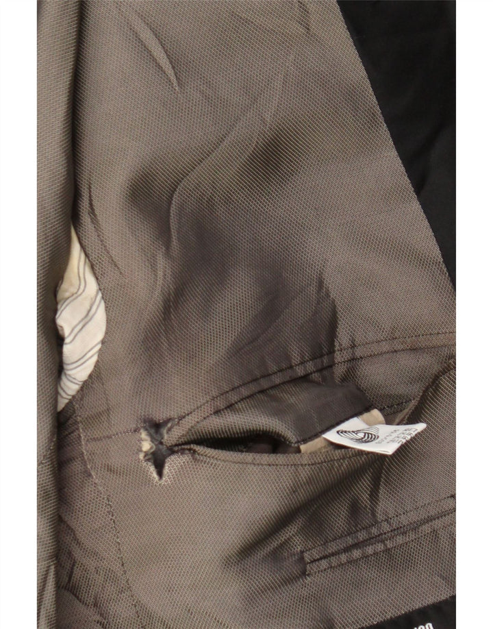 Hugo Boss Herren-Blazer mit 1 Knopf, Größe 52, XL, schwarze Wolle