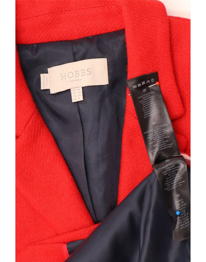 Hobbs Damen-Blazerjacke mit 2 Knöpfen, UK 10, kleine rote Wolle
