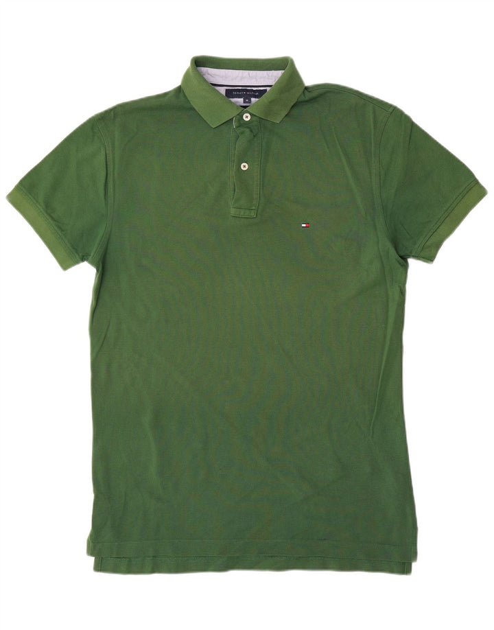 Tommy Hilfiger Herren-Poloshirt aus mittelgrüner Baumwolle