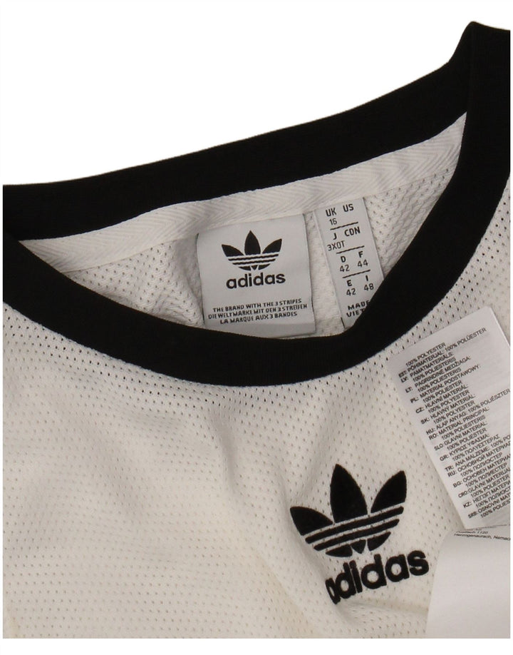ADIDAS Damen Crop Vest Top UK 16 Large Weiß Polyester