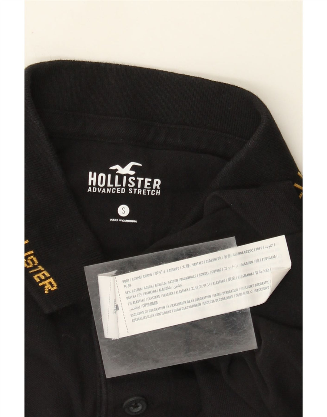 Hollister Herren-Poloshirt, Größe S, schwarze Baumwolle