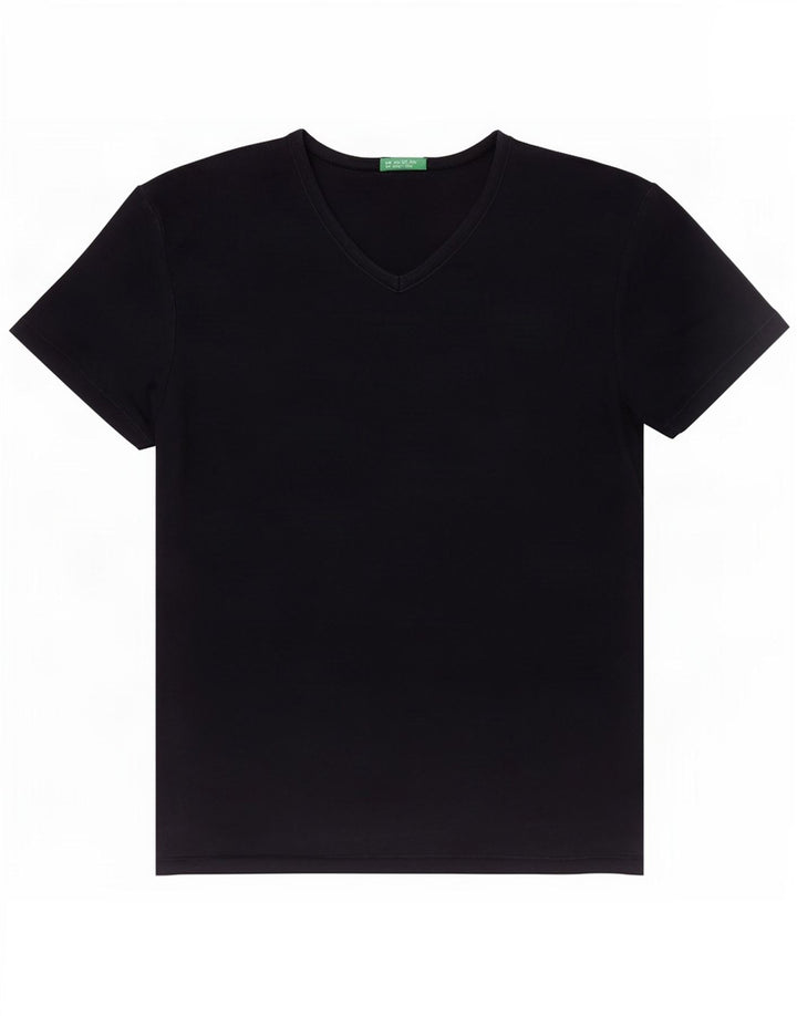 Benetton Damen T-Shirt Top UK 12 Medium Marineblau
