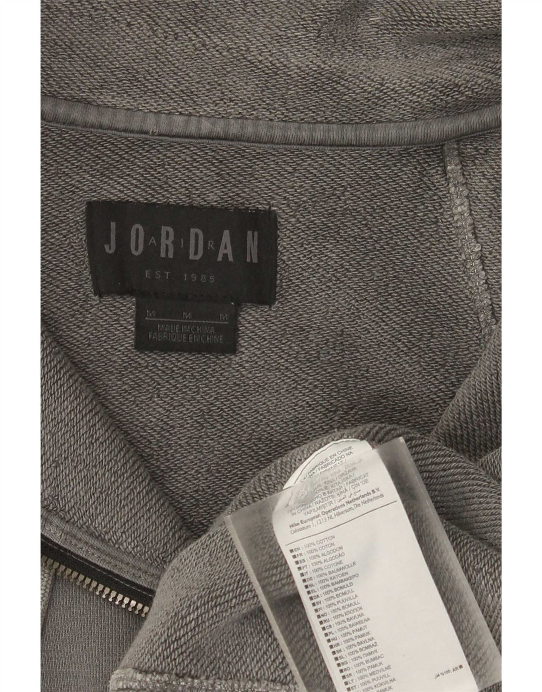 Jordan Herren-Sweatshirt mit Reißverschluss am Hals, mittelgraue Baumwolle