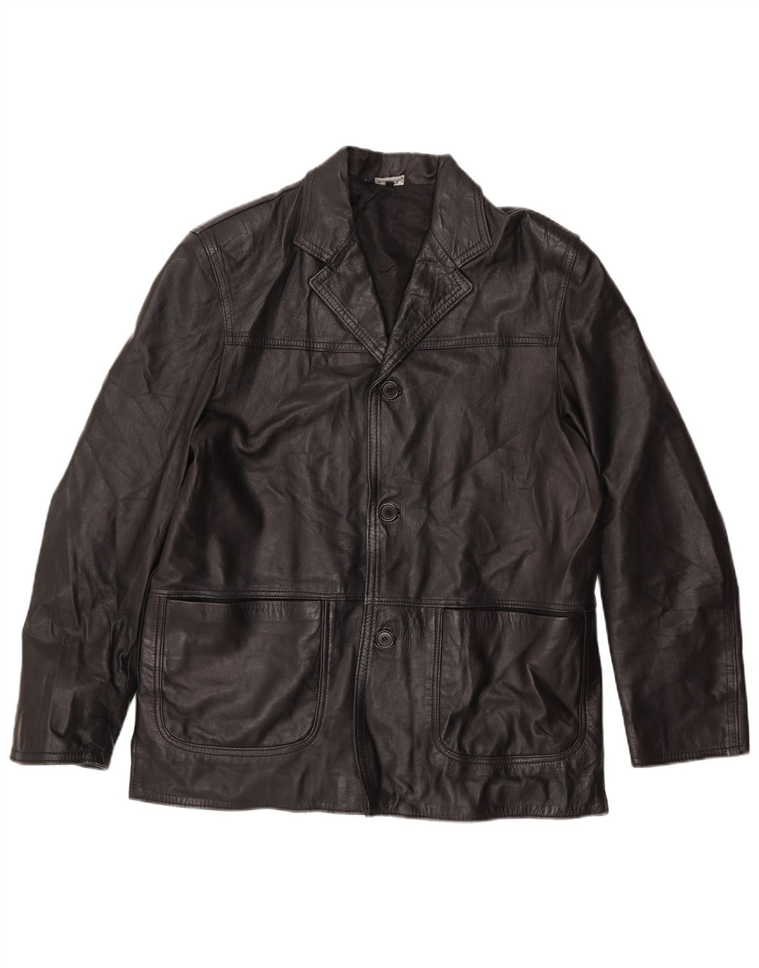 VINTAGE Herren Lederjacke UK 42 XL Schwarzes Leder